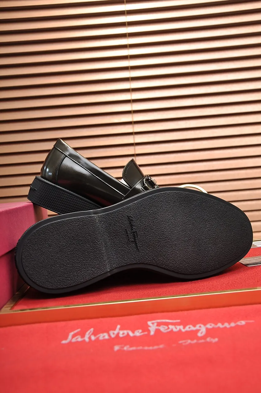 Men's shoes 💰720💶 [Ferragamo/Ferragamo] The latest model in the counter. Original imported open-sided high-quality cowhide hand-woven + imported 🐂 cowhide + original luxury metal buckle + original combination outsole. Comparison without pressure 38--45 (45 custom-made)